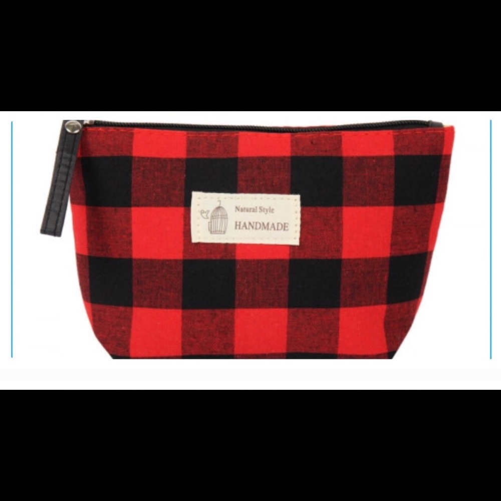 NWT Plaid Cosmetic Bag